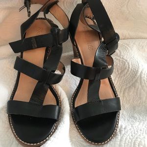 Madewell Block Heal Leather Sandal Heels